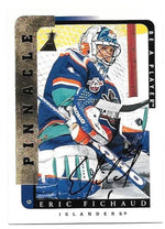 Eric Fichaud Signed 1996-97 Pinnacle Hockey Card - New York Islanders