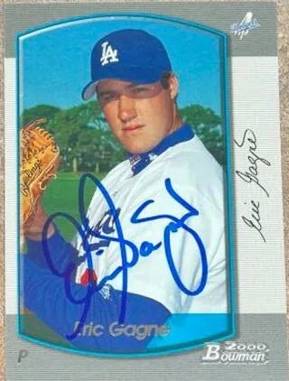 Eric Gagne Signed 2000 Bowman Baseball Card - Los Angeles Dodgers