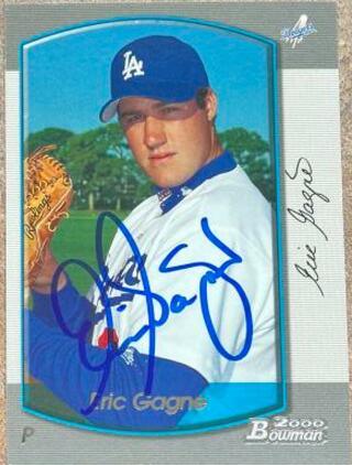 Eric Gagne Signed 2000 Bowman Baseball Card - Los Angeles Dodgers - PastPros