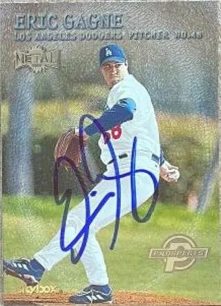 Eric Gagne Signed 2000 Metal Baseball Card - Los Angeles Dodgers