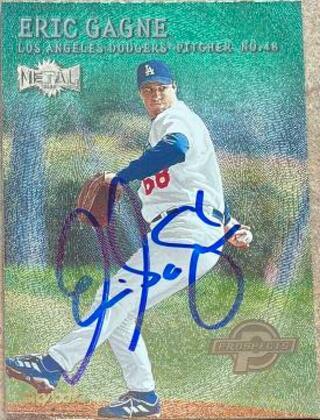 Eric Gagne Signed 2000 Metal Emerald Baseball Card - Los Angeles Dodgers - PastPros