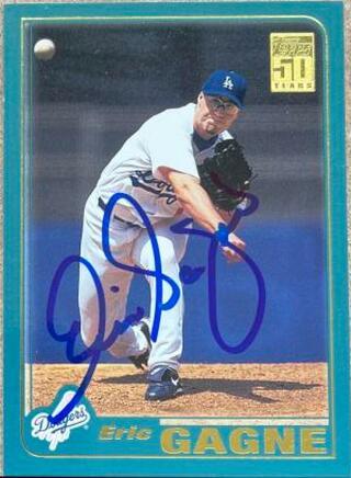 Eric Gagne Signed 2001 Topps Baseball Card - Los Angeles Dodgers - PastPros