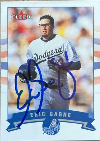 Eric Gagne Signed 2002 Fleer Baseball Card - Los Angeles Dodgers - PastPros