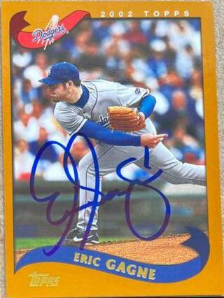Eric Gagne Signed 2002 Topps Baseball Card - Los Angeles Dodgers - PastPros