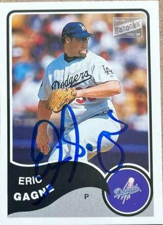 Eric Gagne Signed 2003 Bazooka Baseball Card - Los Angeles Dodgers