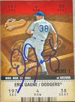 Eric Gagne Signed 2003 Fleer Authentix Baseball Card - Los Angeles Dodgers