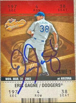 Eric Gagne Signed 2003 Fleer Authentix Baseball Card - Los Angeles Dodgers - PastPros