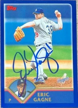 Eric Gagne Signed 2003 Topps Baseball Card - Los Angeles Dodgers