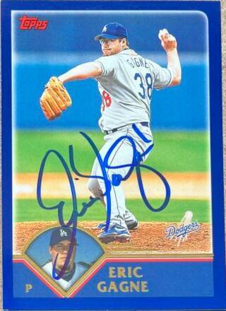 Eric Gagne Signed 2003 Topps Baseball Card - Los Angeles Dodgers - PastPros