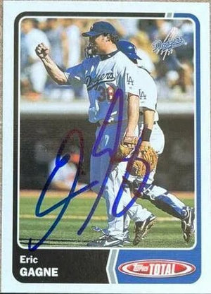 Eric Gagne Signed 2003 Topps Total Baseball Card - Los Angeles Dodgers