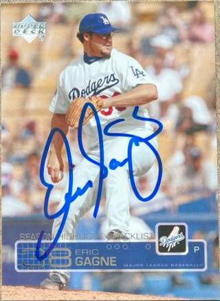 Eric Gagne Signed 2003 Upper Deck Baseball Card - Los Angeles Dodgers #268 - PastPros