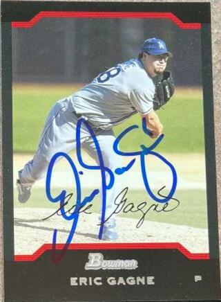 Eric Gagne Signed 2004 Bowman Baseball Card - Los Angeles Dodgers - PastPros