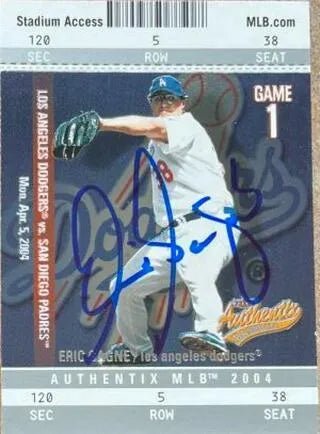 Eric Gagne Signed 2004 Fleer Authentix Baseball Card - Los Angeles Dodgers