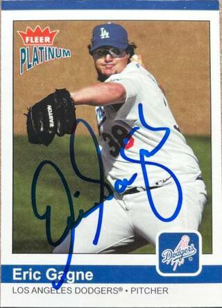 Eric Gagne Signed 2004 Fleer Platinum Baseball Card - Los Angeles Dodgers - PastPros