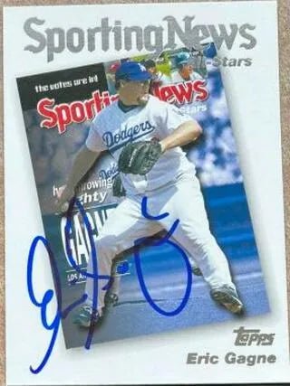 Eric Gagne Signed 2004 Topps Baseball Card - Los Angeles Dodgers #726