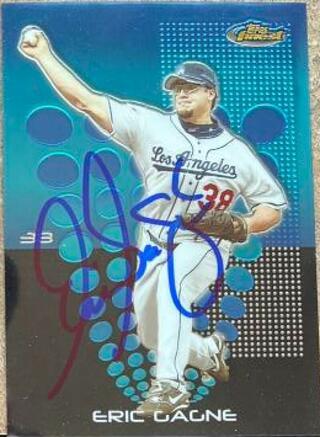 Eric Gagne Signed 2004 Topps Finest Baseball Card - Los Angeles Dodgers - PastPros