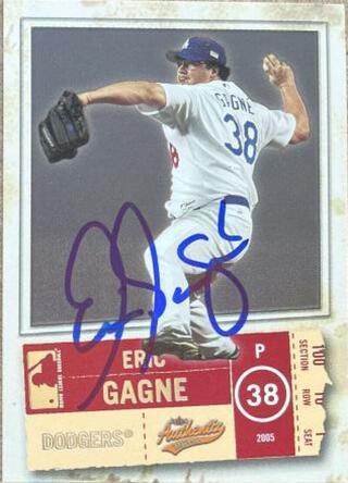 Eric Gagne Signed 2005 Fleer Authentix Baseball Card - Los Angeles Dodgers - PastPros