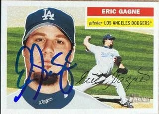 Eric Gagne Signed 2005 Topps Heritage Baseball Card - Los Angeles Dodgers