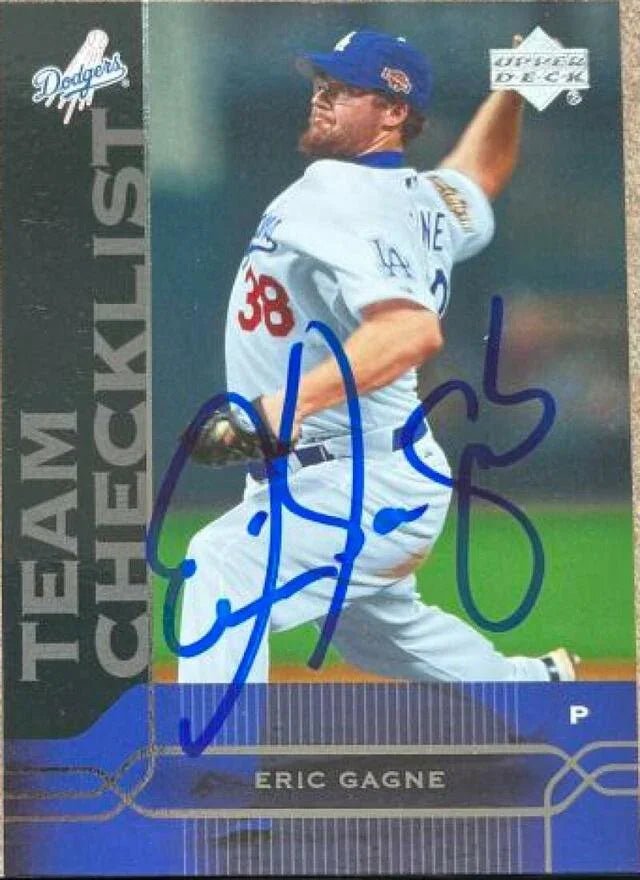 Eric Gagne Signed 2005 Upper Deck Team Checklist Card - Los Angeles Dodgers