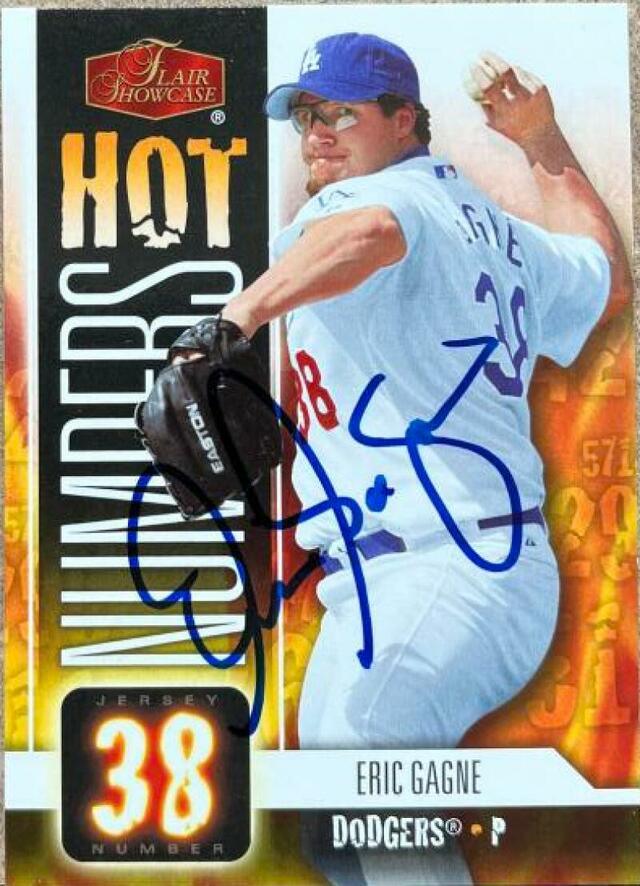 Eric Gagne Signed 2006 Flair Showcase Hot Numbers Card - Los Angeles Dodgers - PastPros