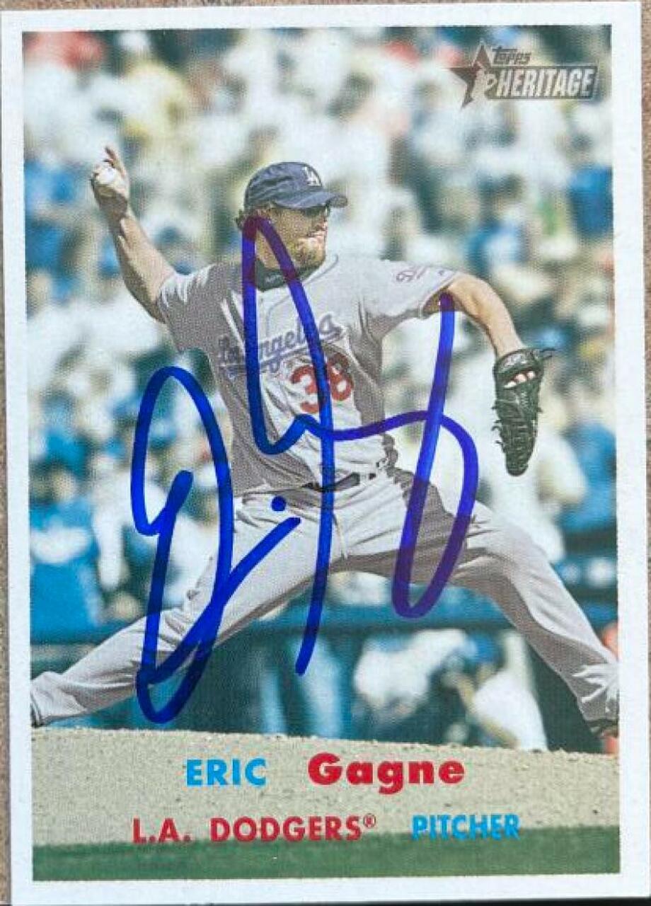 Eric Gagne Signed 2006 Topps Heritage Baseball Card - Los Angeles Dodgers - SP - PastPros