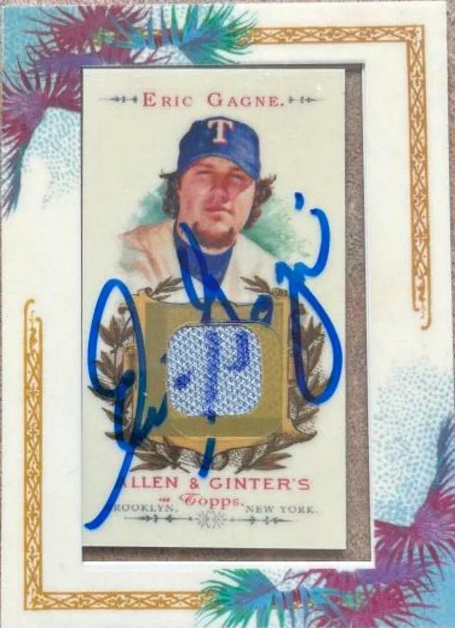 Eric Gagne Signed 2007 Allen & Ginter Relics Baseball Card - Texas Rangers