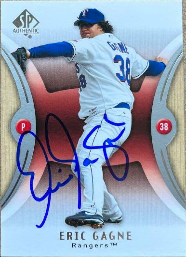Eric Gagne Signed 2007 SP Authentic Baseball Card - Texas Rangers - PastPros