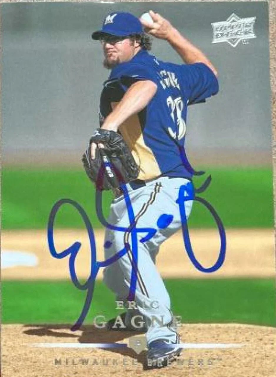 Eric Gagne Signed 2008 Upper Deck Baseball Card - Milwaukee Brewers