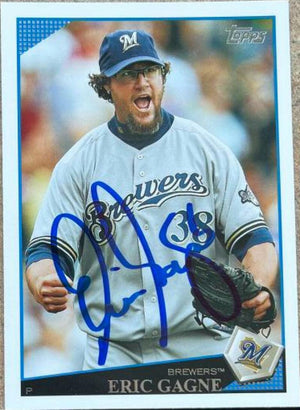 Eric Gagne Signed 2009 Topps Baseball Card - Milwaukee Brewers - PastPros