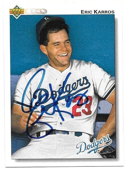 Eric Karros Signed 1992 Upper Deck Baseball Card - Los Angeles Dodgers