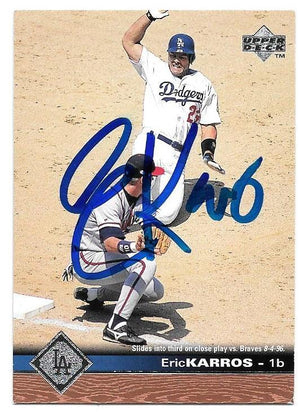 Eric Karros Signed 1997 Upper Deck Baseball Card - Los Angeles Dodgers - PastPros