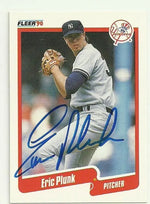 Eric Plunk Signed 1990 Fleer Baseball Card - New York Yankees