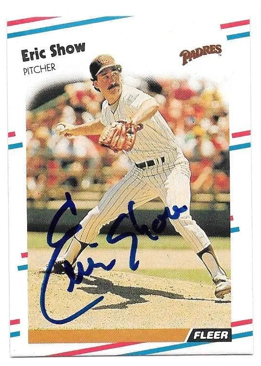 Eric Show Signed 1988 Fleer Baseball Card - San Diego Padres