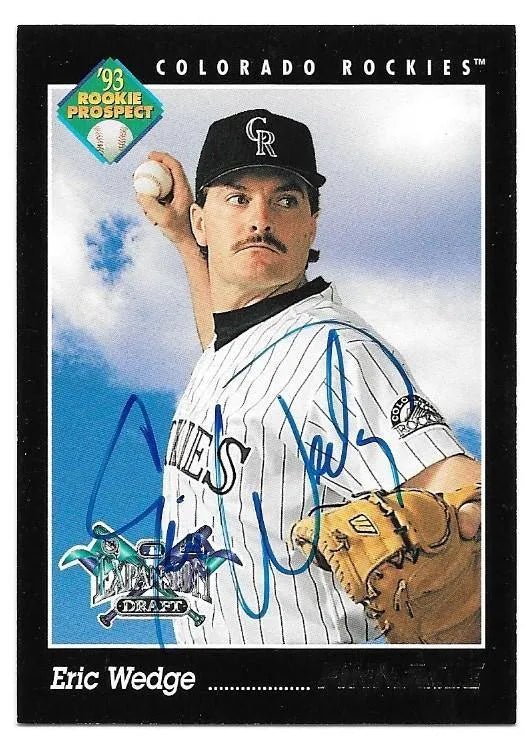 Eric Wedge Signed 1993 Pinnacle Baseball Card - Colorado Rockies