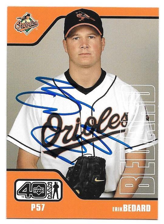 Erik Bedard Signed 2002 Upper Deck 40-Man Baseball Card - Baltimore Orioles - PastPros
