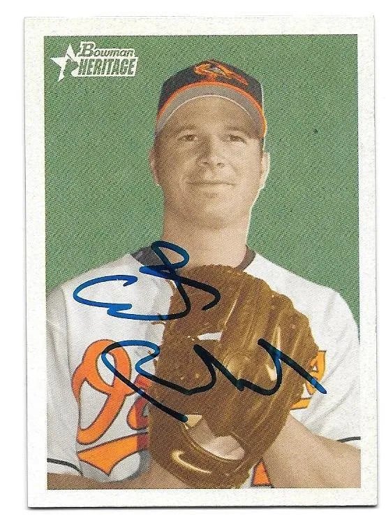 Erik Bedard Signed 2006 Bowman Heritage Baseball Card - Baltimore Orioles