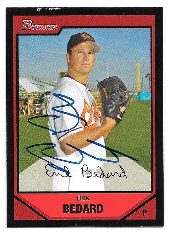 Erik Bedard Signed 2007 Bowman Baseball Card - Baltimore Orioles - PastPros