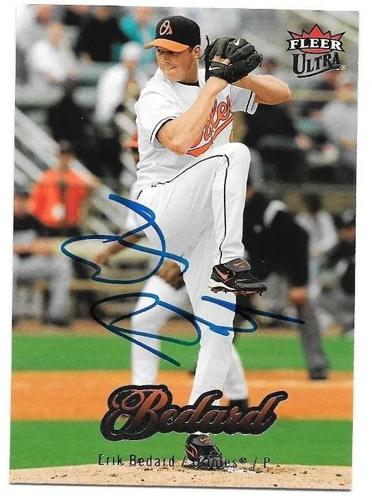 Erik Bedard Signed 2007 Fleer Ultra Baseball Card - Baltimore Orioles