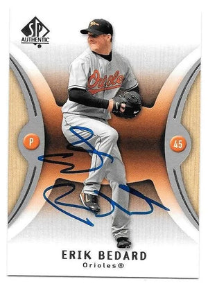 Erik Bedard Signed 2007 SP Authentic Baseball Card - Baltimore Orioles
