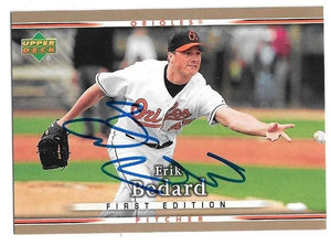 Erik Bedard Signed 2007 Upper Deck First Edition Baseball Card - Baltimore Orioles