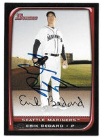 Erik Bedard Signed 2008 Bowman Baseball Card - Seattle Mariners