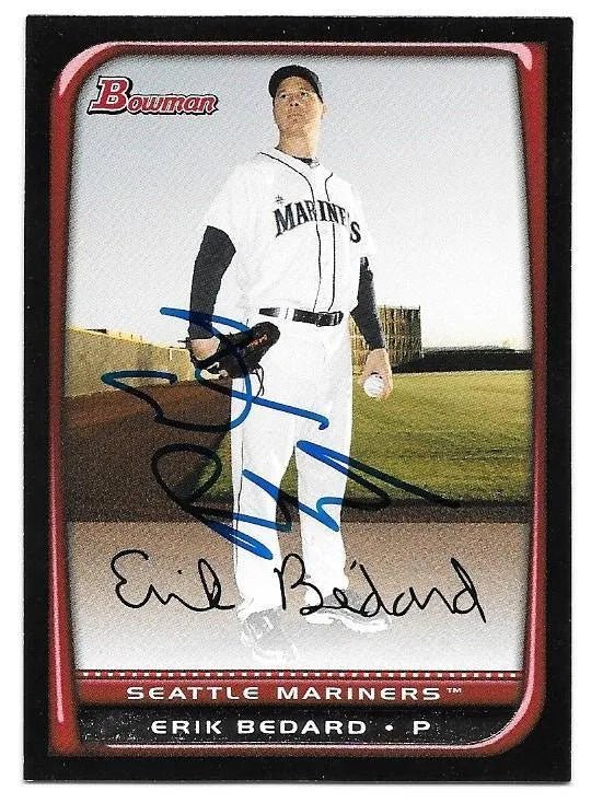 Erik Bedard Signed 2008 Bowman Baseball Card - Seattle Mariners