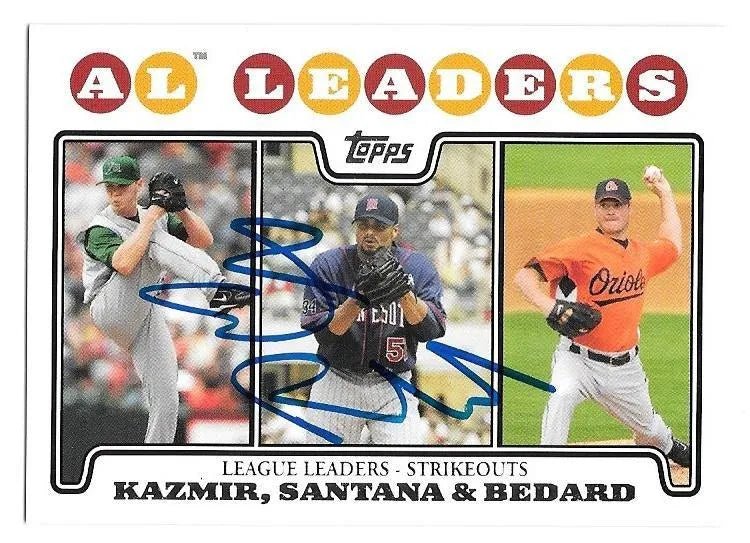 Erik Bedard Signed 2008 Topps AL Leaders Baseball Card - Baltimore Orioles