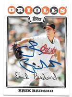 Erik Bedard Signed 2008 Topps Baseball Card - Baltimore Orioles