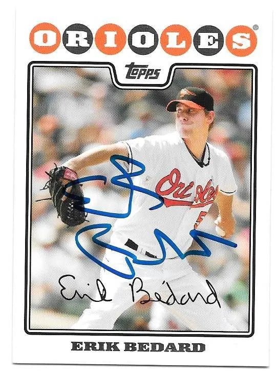 Erik Bedard Signed 2008 Topps Baseball Card - Baltimore Orioles