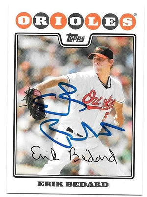 Erik Bedard Signed 2008 Topps Baseball Card - Baltimore Orioles