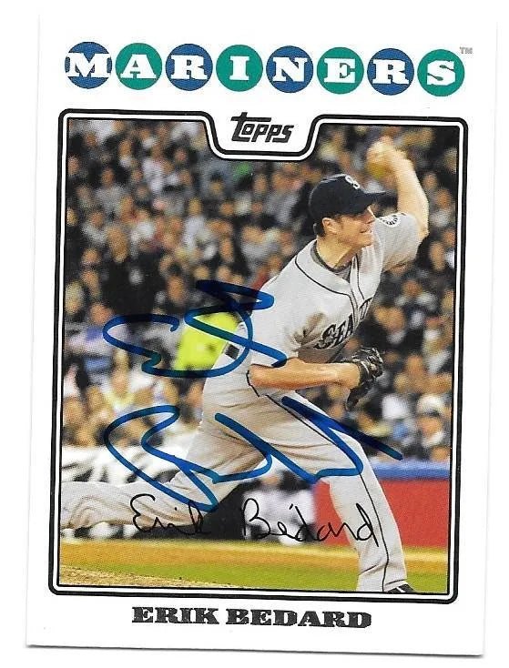 Erik Bedard Signed 2008 Topps Baseball Card - Seattle Mariners