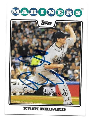 Erik Bedard Signed 2008 Topps Baseball Card - Seattle Mariners
