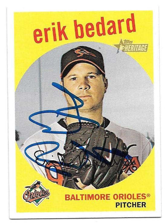 Erik Bedard Signed 2008 Topps Heritage Baseball Card - Baltimore Orioles - PastPros