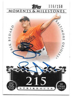 Erik Bedard Signed 2008 Topps Moments & Milestones Baseball Card - Baltimore Orioles - PastPros
